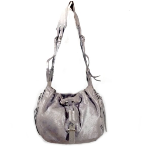 Botkier Handbags - Botkier Silver Metallic Studded Suede Leather Hobo Bag